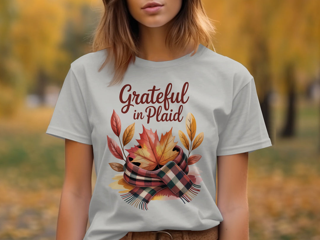 women's thanksgiving t-shirt with “pumpkin spice & canadian nice” latte and maple leaves graphic