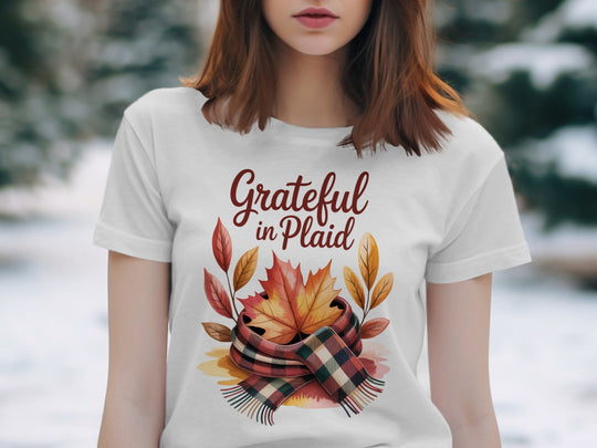 women's thanksgiving t-shirt with “pumpkin spice & canadian nice” latte and maple leaves graphic