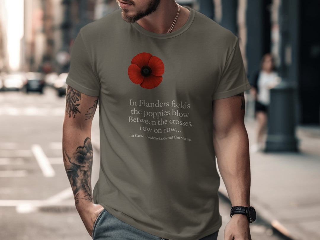 remembrance day poppy graphic — men’s t-shirt
