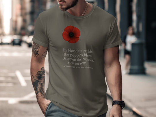 remembrance day poppy graphic — men’s t-shirt