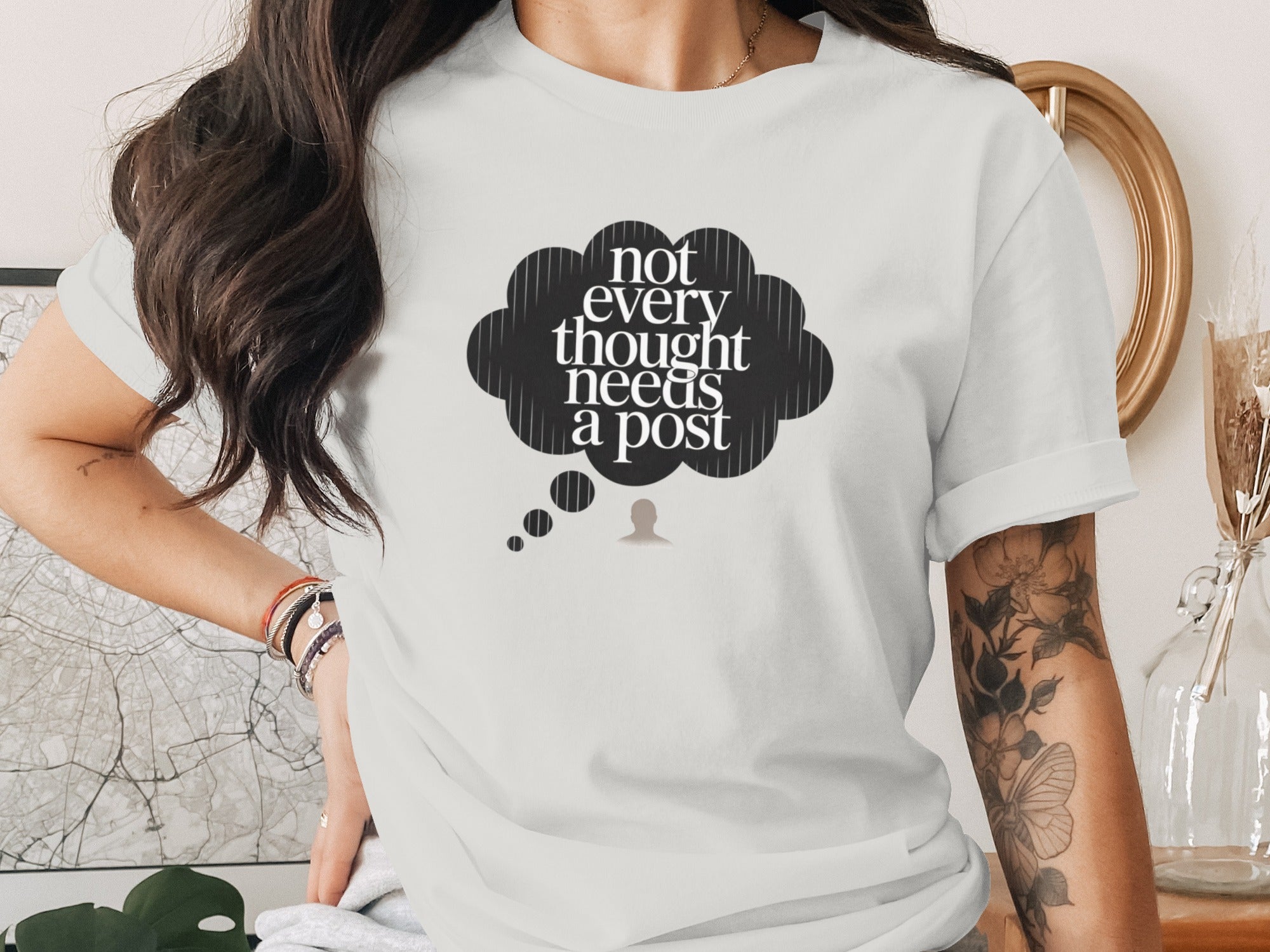 not every thought needs a post t-shirt with thought bubble — women’s graphic tee