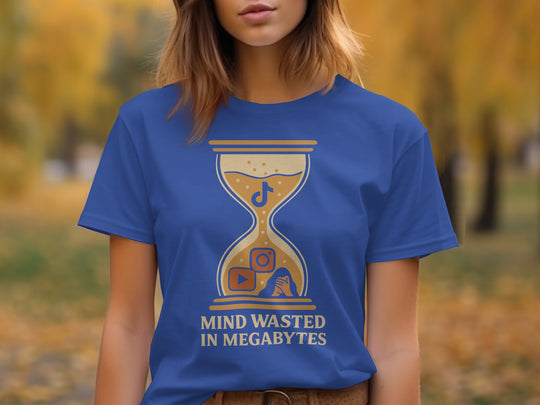 mind wasted in megabytes hourglass graphic — women’s t-shirt