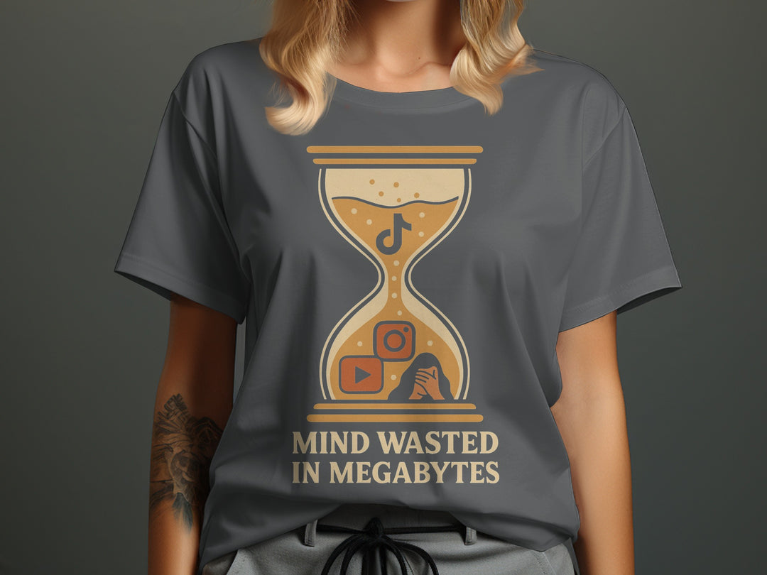 mind wasted in megabytes hourglass graphic — women’s t-shirt
