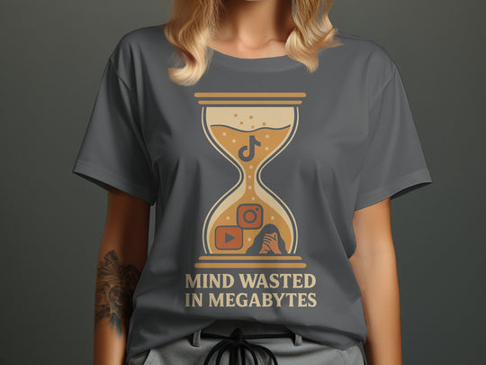 mind wasted in megabytes hourglass graphic — women’s t-shirt