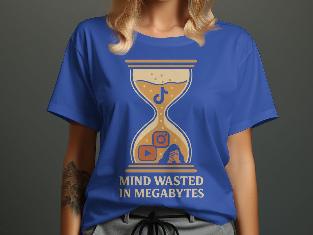 mind wasted in megabytes hourglass graphic — women’s t-shirt