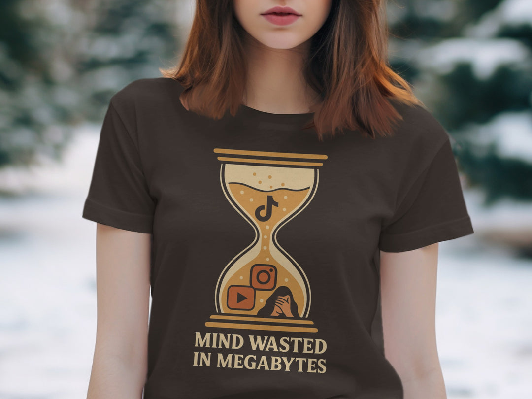 mind wasted in megabytes hourglass graphic — women’s t-shirt