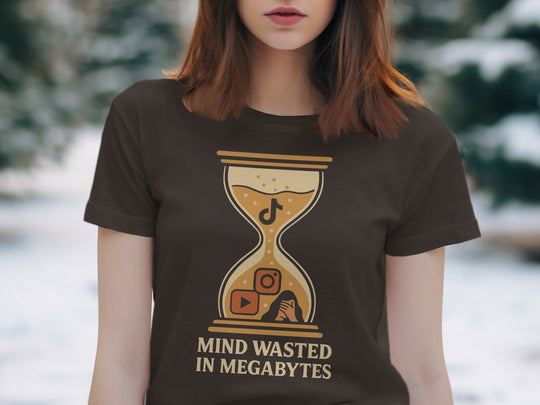 mind wasted in megabytes hourglass graphic — women’s t-shirt