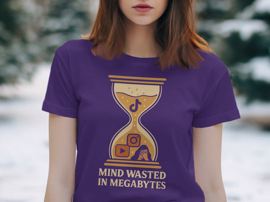 mind wasted in megabytes hourglass graphic — women’s t-shirt