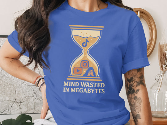 mind wasted in megabytes hourglass graphic — women’s t-shirt