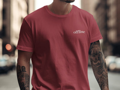 Offline Minimalist Men’s T-Shirt | Social Media